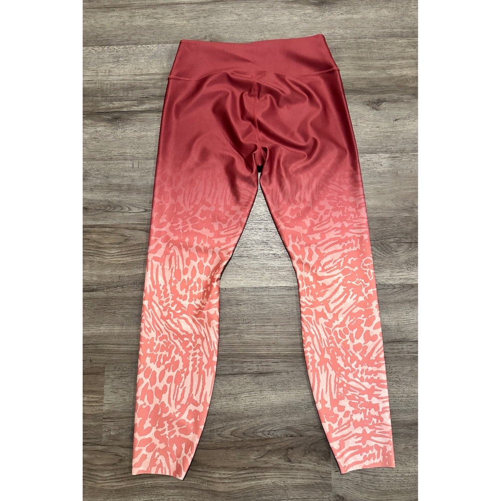 Good American Ombre Leopard Print High Waisted Leggings Red Peach Womens Size 4 - Picture 9 of 9
